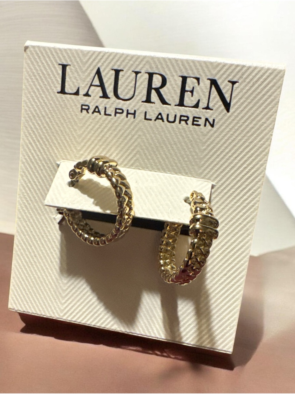 Lauren Ralph Lauren Twisted Gold-Tone Hoop Earrings